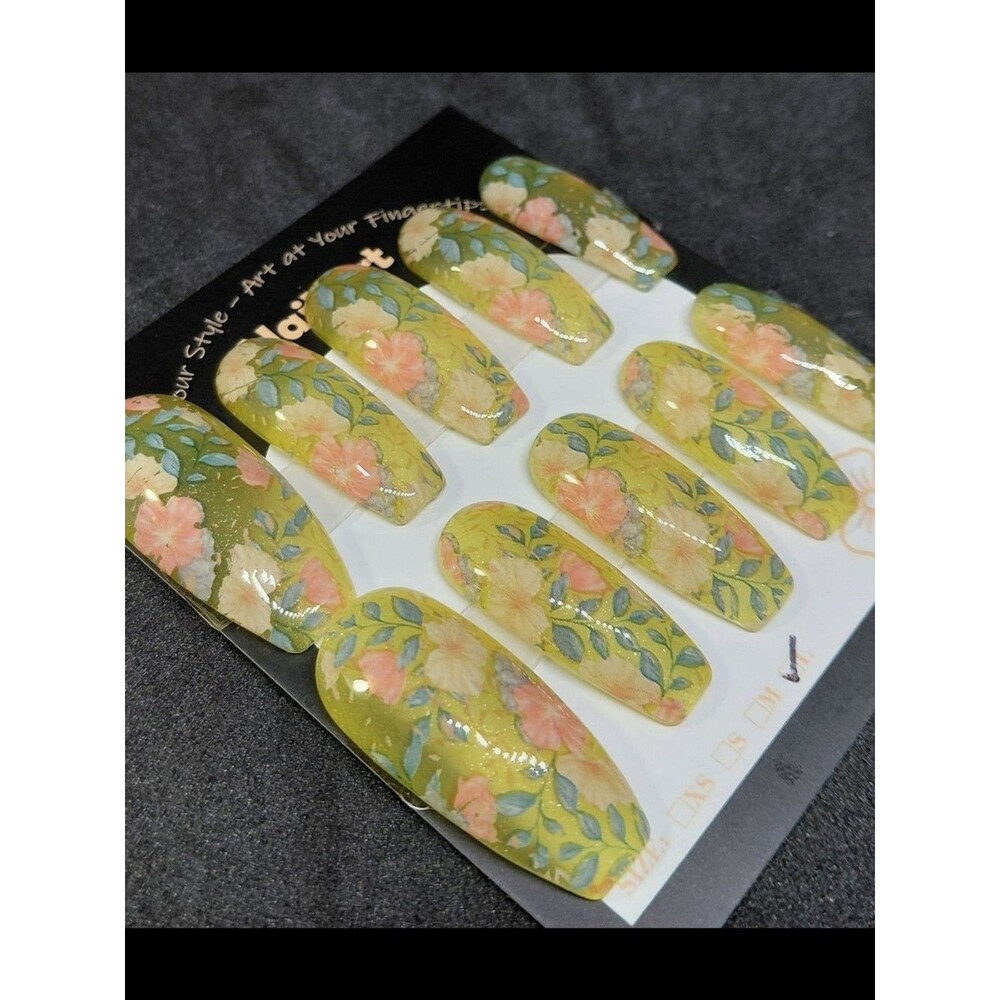 4/$40 ***Summer Sale***Floral Handmade Gel Press-On Nail Set